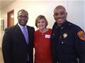 Presiding Office of the Suffolk County Legislature DuWayne Gregory, Child Care Council of Suffolk Executive Director Janet Walerstein, and Suffolk County Detective Charles Ross at the 2015 PLI Leadership Summit